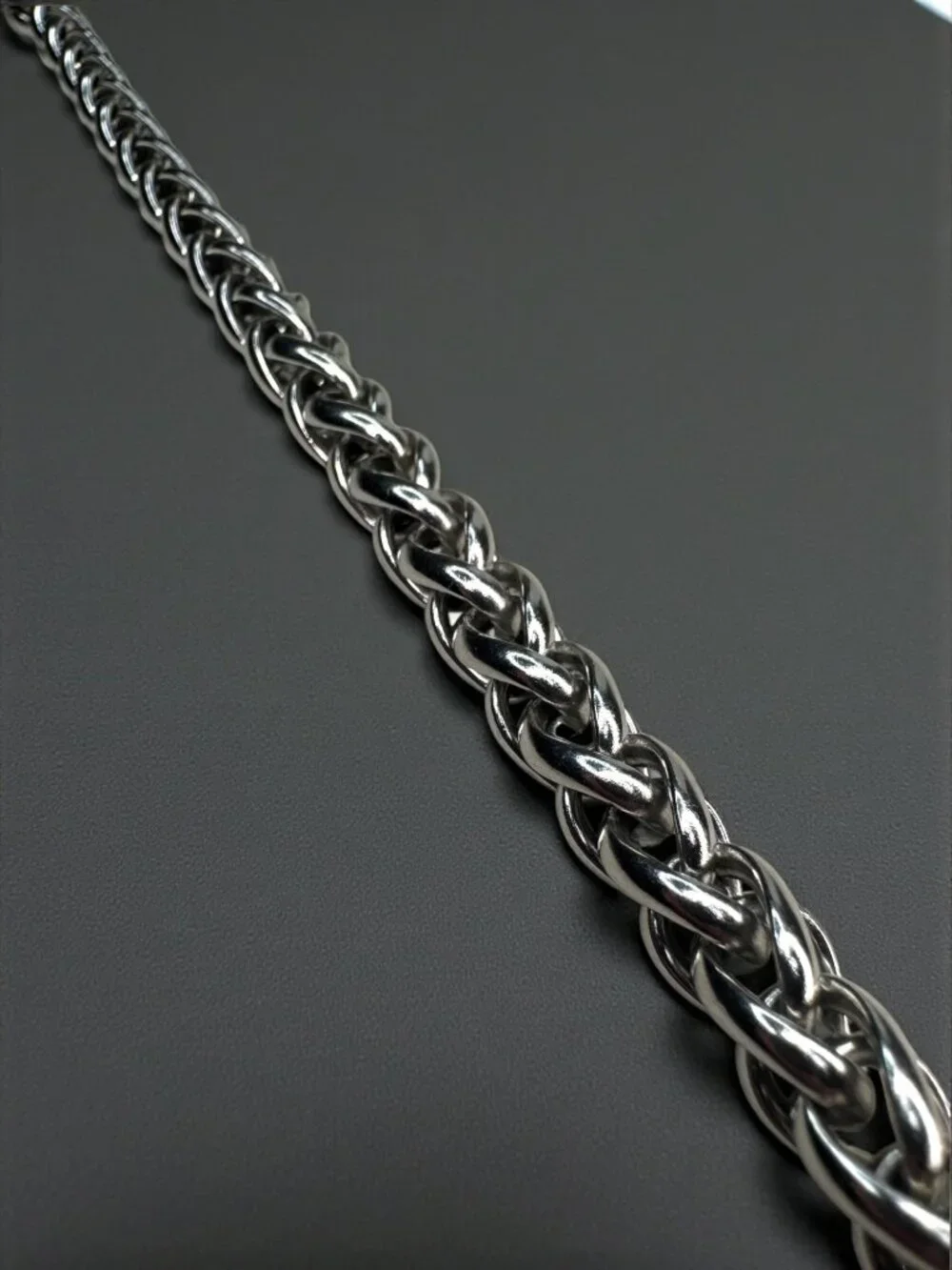 Stainless Steel Byzantine Chain Bracelet Biker 2000s